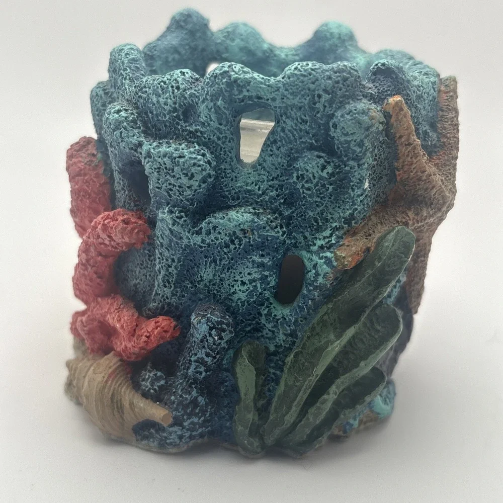 Vintage 1995 Figi Coral Reef‎ w/ Fish & Starfish, New Votive Candle